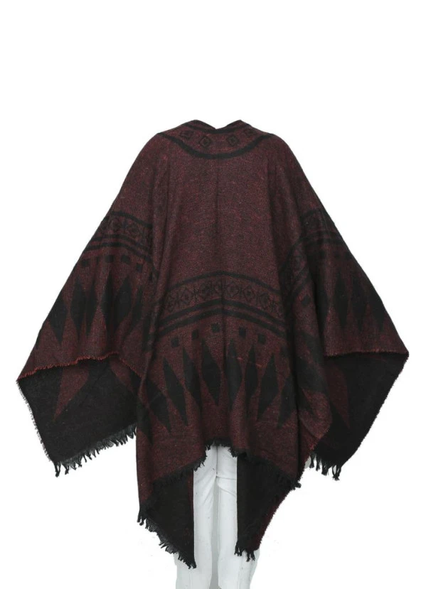 Bordo Renk Baklava Desen Panço - 4