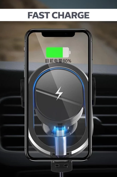 Torima Magnetic Car Wirelless Charging Telefon Tutucu Araç Şarjı 15W-D6 - 2