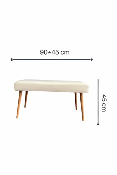 DTM HOME BabyFace Kumaş Krem Bench Puf - 4
