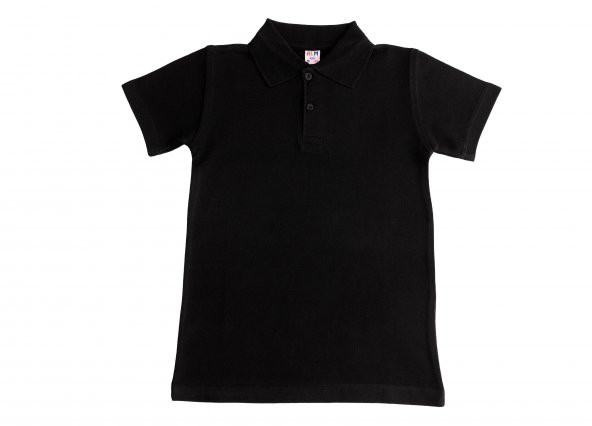 Polo Yaka Tişört Alm Kısa Kol 6-16 Yaş Çocuk Siyah Okul Tişört/t-shirt