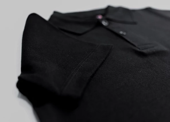 Polo Yaka Tişört Alm Kısa Kol 6-16 Yaş Çocuk Siyah Okul Tişört/t-shirt - 4