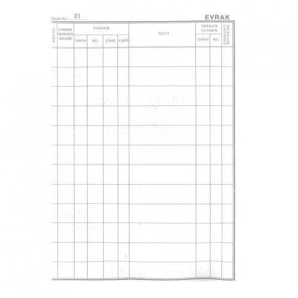 Evrak Kayıt Defteri Numaralı 22x32 Gelen - Giden 40 Yaprak Artlantis Evrak Kayıt Defteri Karton Kapak 1 Adet - 2