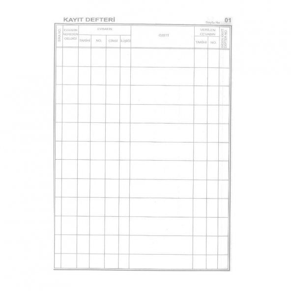 Gelen Evrak Kayıt Defteri Numaralı 22x32 40 Yaprak Artlantis Gelen Evrak Kayıt Defteri Karton Kapak 1 Adet - 2