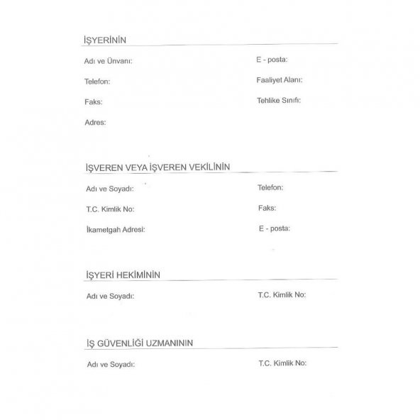 İş Sağlığı ve Güvenliğine İlişkin Tespit ve Öneri Defteri 20x27 Numaralı Karton Kapak 3 Nüsha 150 Yaprak - 5