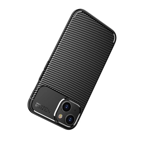 Vendas iPhone 14 (iPhone 14 Uyumlu) Deep Dizayn Auto Focus Tasarımlı Karbon Dizayn Kılıf + Cam Ekran Koruyucu - 10