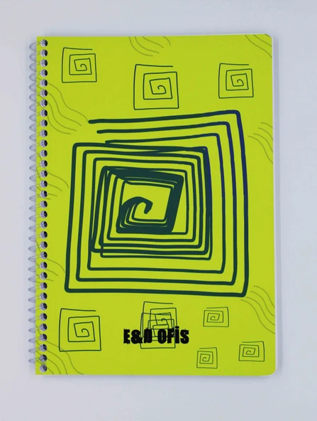 E&D Ofis A5 80yp Spiralli Düz Okul Defteri - Yeşil - Resim 2