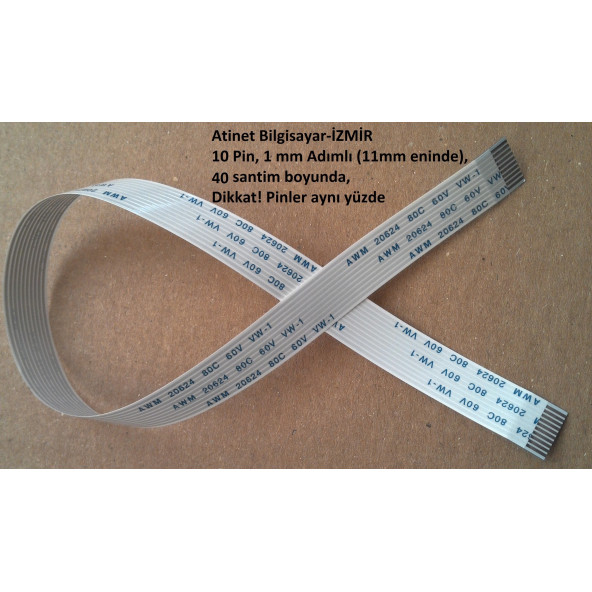 10 Pin Flex Kablo Awm 20624 80C 60V Vw1 40 Cm 10-1-40A