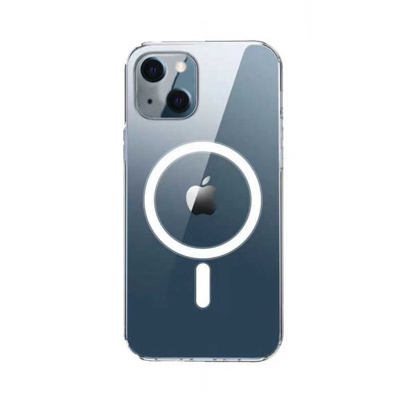 Vendas iPhone 14 (iPhone 14 Uyumlu) Tacsafe Wireless Destekli Hard Silikon Kılıf + Cam Ekran Koruyucu