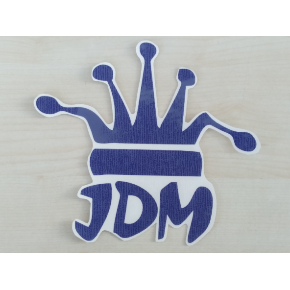 JDM KRAL TACI STİCKER KOYU MAVİ 16x14,5cm - King STİCKER, JDM KRAL TACI ETİKETİ, JDM TAÇ ÇIKARTMASI