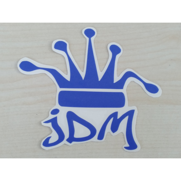 JDM KRAL TACI STİCKER MAVİ 13,5x13,5cm - King STİCKER, JDM KRAL TACI ETİKETİ, JDM TAÇ ÇIKARTMASI