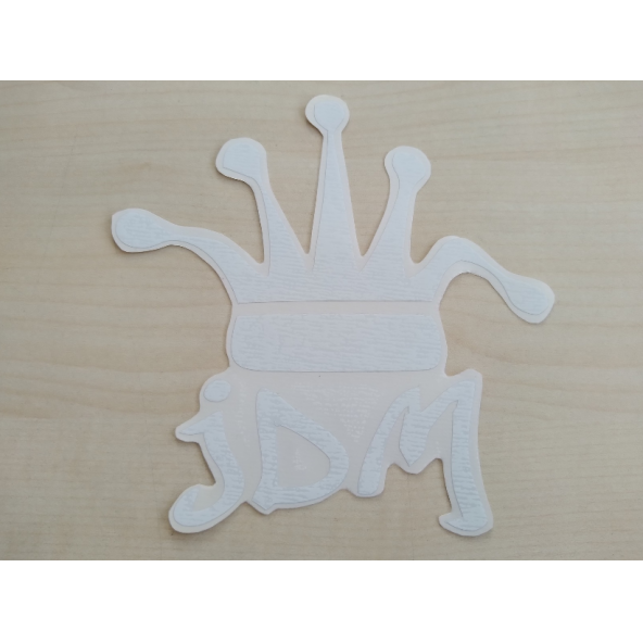 JDM KRAL TACI STİCKER BEYAZ 13,5x13,5cm - King STİCKER, JDM KRAL TACI ETİKETİ, JDM TAÇ ÇIKARTMASI
