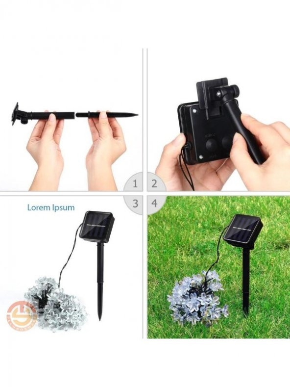 Solar 50 Ledli Çiçekli RGB Bahçe Aydınlatma Dekorasyon Güneş Enerjili - 2