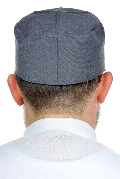 Kubbeli Sert Kalıp Takke - Gri - 4