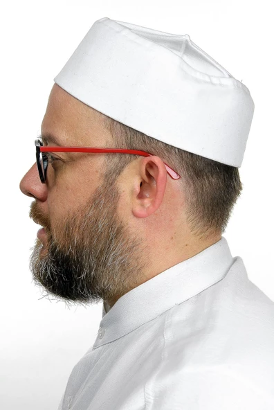 Kubbeli Sert Kalıp Takke - Beyaz - 3