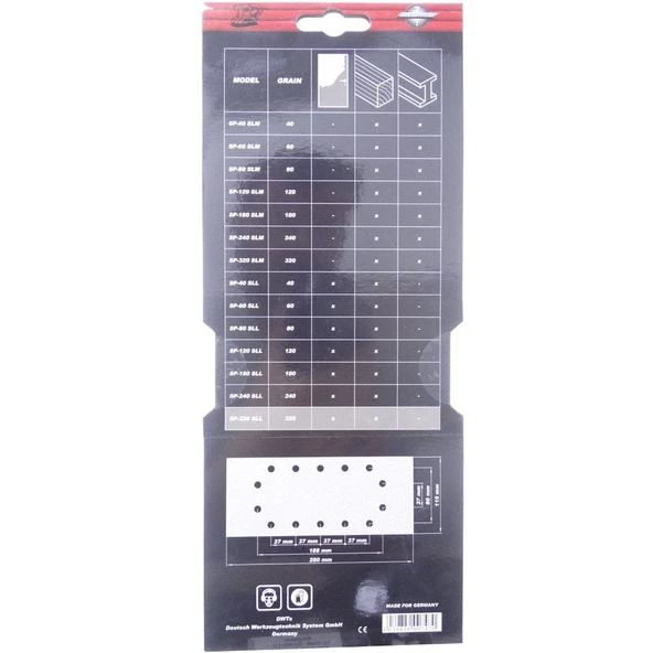 DWT SP-120SLM Dikdörtgen Delikli Zımpara Kağıdı 115x280mm 120 Kum - 2