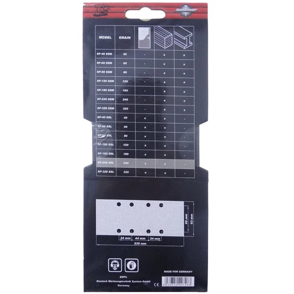 DWT SP-40SSL Dikdörtgen Delikli Zımpara Kağıdı 93x230mm 40 Kum - 2