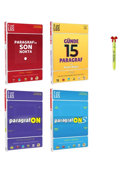 LGS 8.Sınıf PARAGRAFta SON NOKTA 15 Günde Paragraf ParagrafON ve ParagrafONS