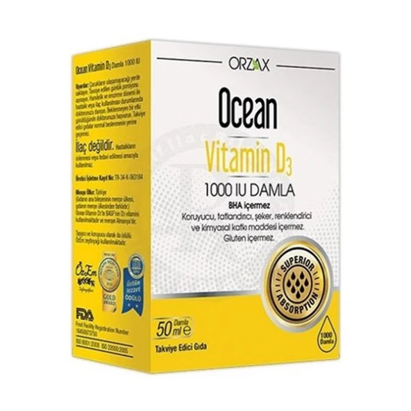 Ocean Vitamin D3 1000IU 50ml Damla