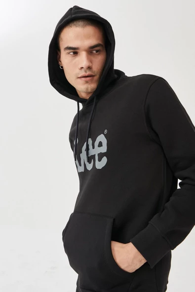 Lee L212021001 Siyah Erkek Kapüşonlu Sweatshirt - 2