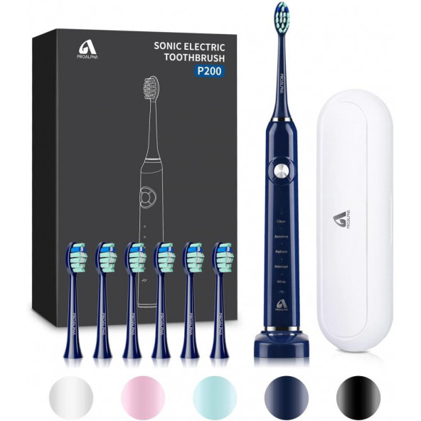 Proalpha Elektrikli Diş Fırçası 6 Fırça Başlıklı Mavi