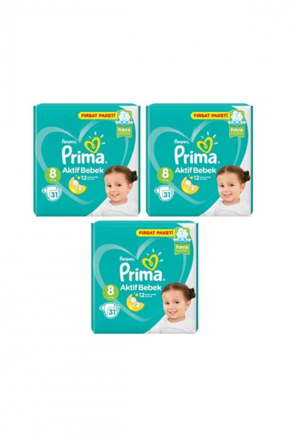 Bebek Bezi 8 Numara 17+ kg 93 Adet 3x31 - 1