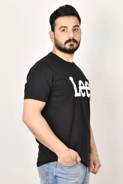 Lee L65QAI01 Erkek Siyah  Bisiklet Yaka T-shirt - 2