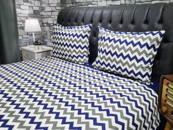 Çeyiz Diyarı Zigzag Çift Kişilik Nevresim Takımı Lacivert - 2