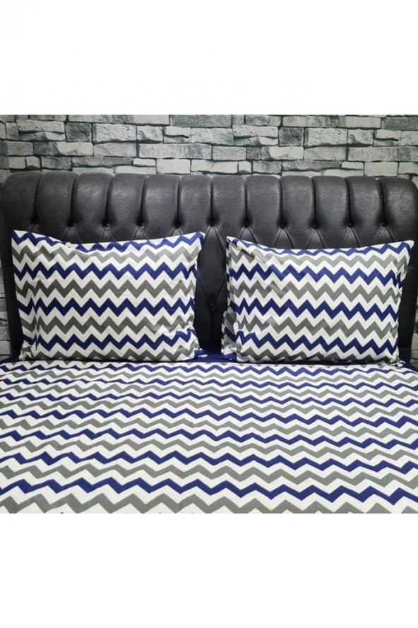Çeyiz Diyarı Zigzag Çift Kişilik Nevresim Takımı Lacivert - 6