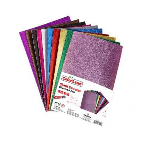 COLORLAND EVA A4 10 RENK SIMLI YAPISKANLI (EVA04) - 1