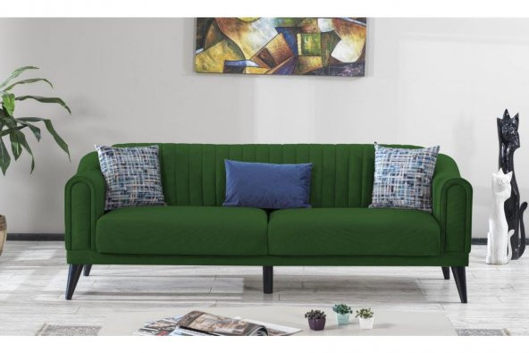 İpek Mobilya Moon 3lü Koltuk ( Koyu Yeşil ) - 2