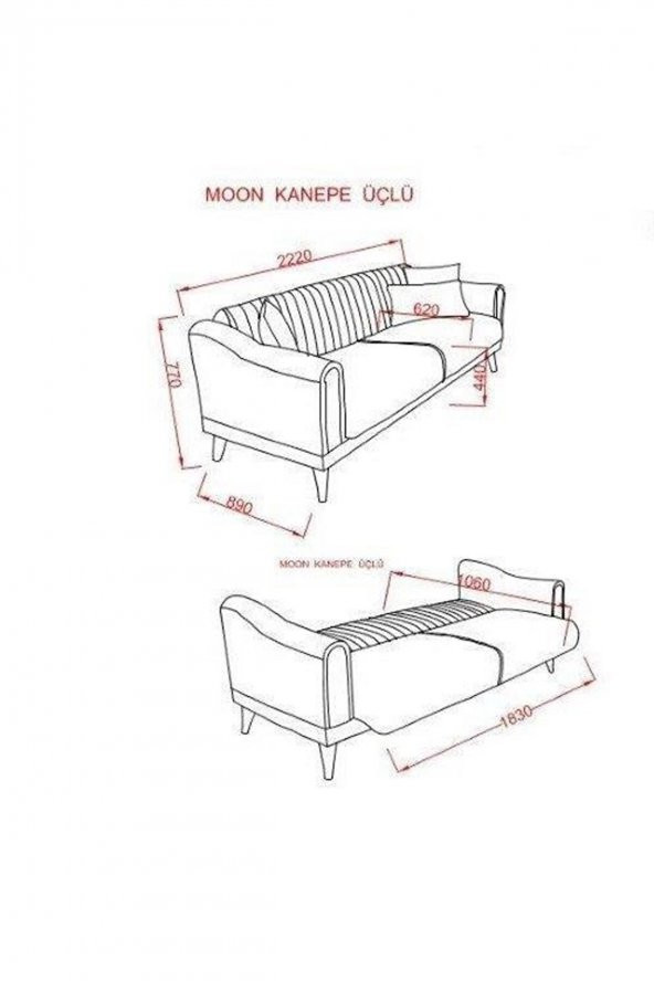 İpek Mobilya Moon 3lü Koltuk ( Mavi ) - 3