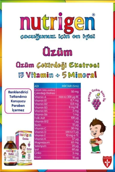 NUTRİGEN Üzüm Şurup 200 ml 8692860200007 - 4