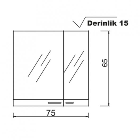 Denko Terra Aynalı Banyo Dolabı Üst Modülü 75 cm - 2