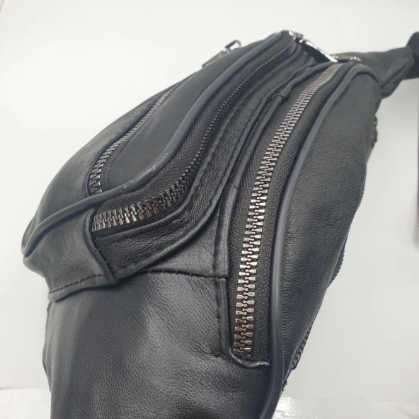 Ayarlanabilir Kemerli Deri Bel Çantası - 2