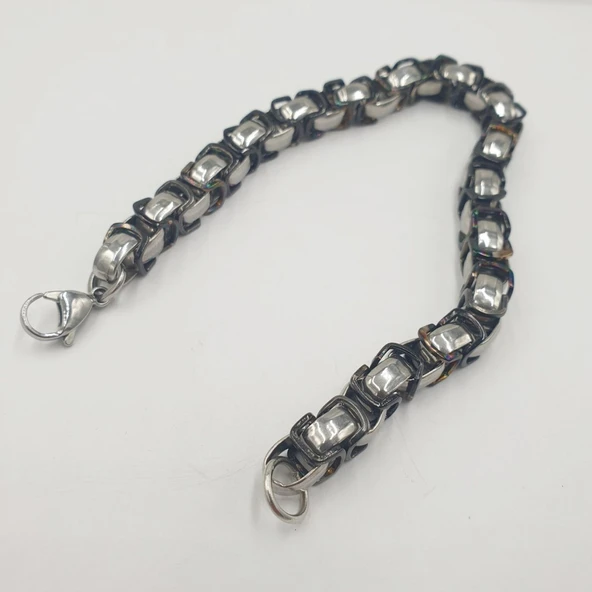 Siyah Beyaz Renk Kalın Kral Bileklik - 10