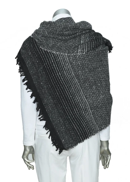 Gri Renk Balık Sırtı Model Şal - 10