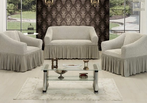 Altınkoza Petek Dokuma Koltuk Örtüsü Std Takım(3+2+1+1)-Mint - 2