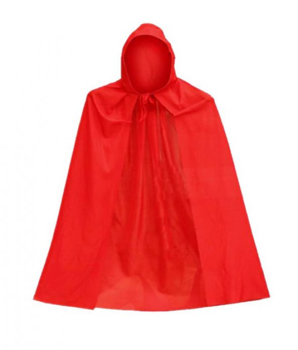 Parti Cadılar Bayramı Halloween Kapişonlu Kırmızı Pelerin 90 cm - 2
