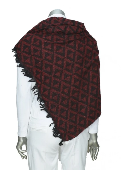 Bordo Renk Üçgen Model Şal - 8
