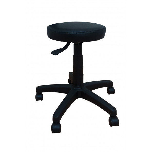 CLK Amortisörlü Tabure Siyah Renk Yükselir Tekerlekli