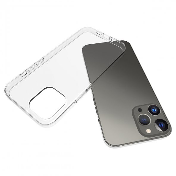 KNY Apple İphone 14 Pro Max Kılıf Ultra İnce Şeffaf Silikon Şeffaf - 2