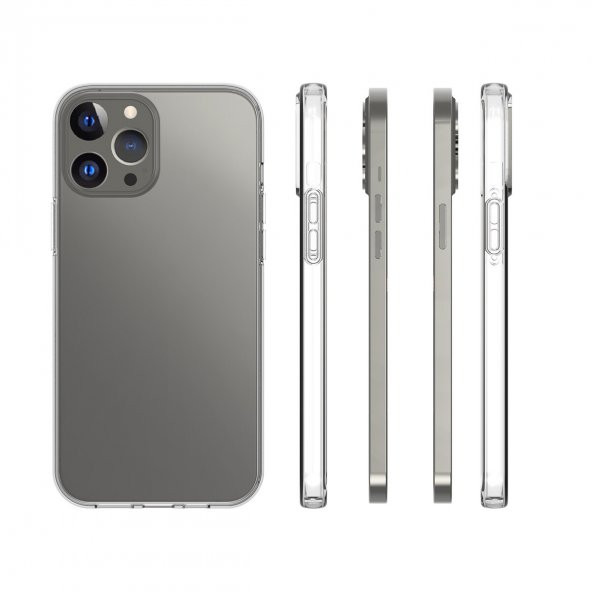 KNY Apple İphone 14 Pro Max Kılıf Ultra İnce Şeffaf Silikon Şeffaf - 3