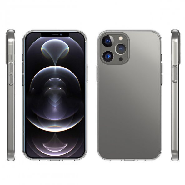 KNY Apple İphone 14 Pro Max Kılıf Ultra İnce Şeffaf Silikon Şeffaf - 4