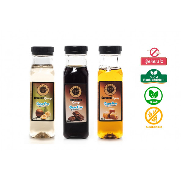 ESPERADO - 3 LÜ KAHVE ŞURUP SETİ - FINDIK * ÇİKOLATA * KARAMEL-ŞEKERSİZ - ZERO- 3 X 250 ML