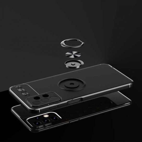 Galaxy A23 Kılıf Zore Ravel Yüzüklü Magnetic Standlı Silikon Kapak - 4