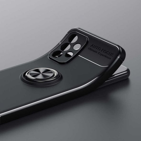 Galaxy A23 Kılıf Zore Ravel Yüzüklü Magnetic Standlı Silikon Kapak - 8