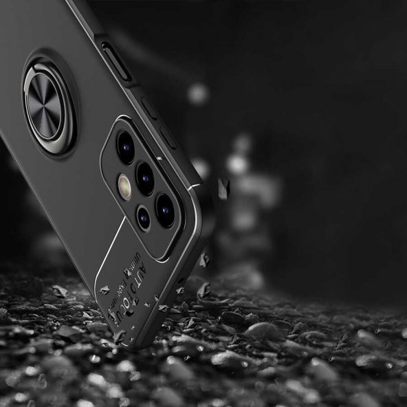 Galaxy A23 Kılıf Zore Ravel Yüzüklü Magnetic Standlı Silikon Kapak - 9