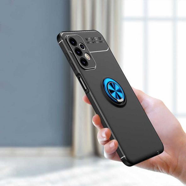Galaxy A23 Kılıf Zore Ravel Yüzüklü Magnetic Standlı Silikon Kapak - 10