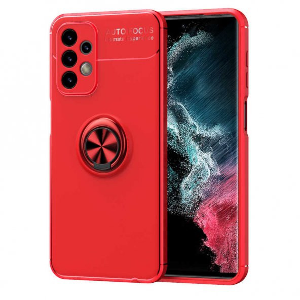 Galaxy A23 Kılıf Zore Ravel Yüzüklü Magnetic Standlı Silikon Kapak - 12