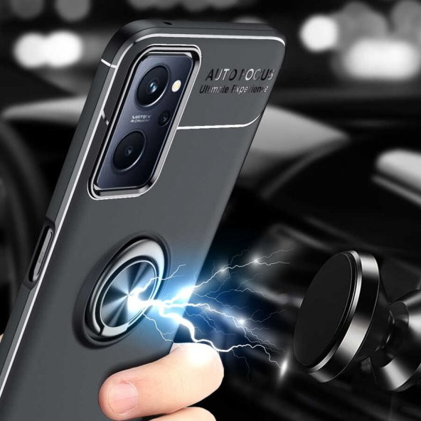 Oppo A36 Kılıf Zore Ravel Yüzüklü Magnetic Standlı Silikon Kapak - 10